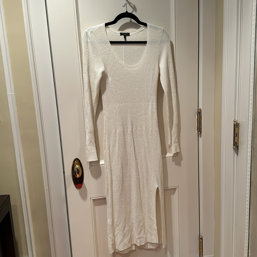 Rag & Bone Ivory Sunny Midi dress Sz S/P - Picture 6 of 9